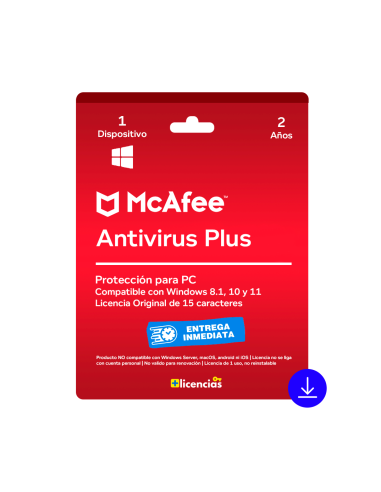 McAfee Antivirus Plus - 1 PC - 2 años (Windows)